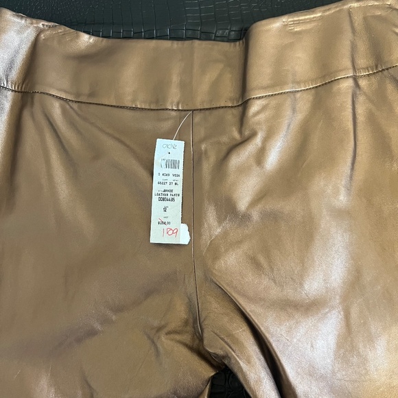 Cache Leather pants Bonze Gold  jeans size 12 Vintage Nwt - Picture 6 of 17